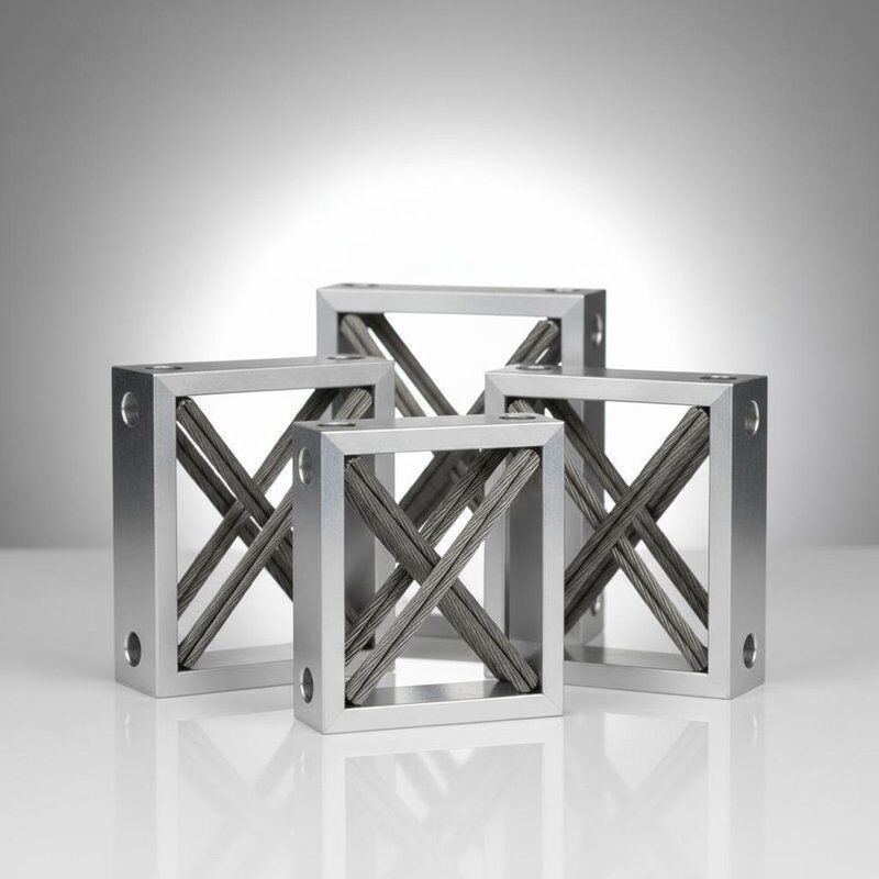 Isolateur de câbles de fil de fer 100G résistant aux chocs avec construction en acier inoxydable ou en aluminium - Montage de vibration certifié ISO9001:2015